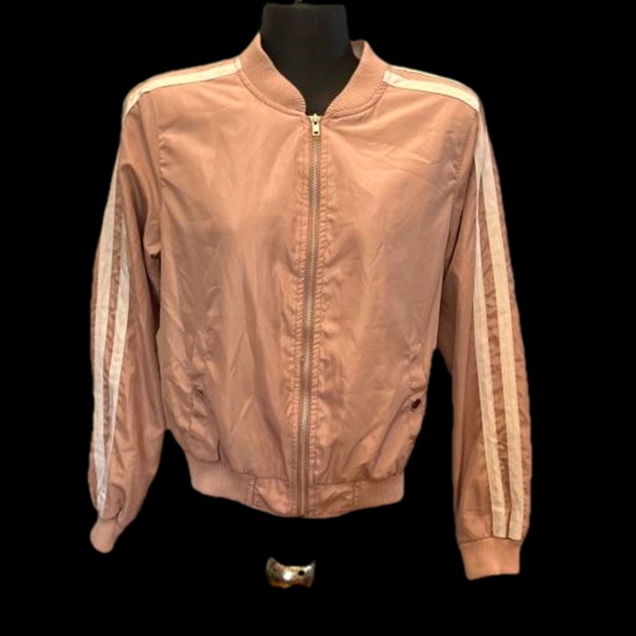 Medium New Look pink en point satin full zip varsity  jacket coat - Picture 1 of 13